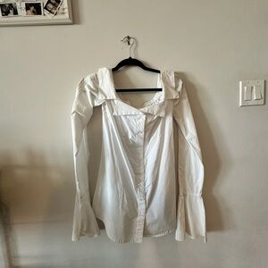 Lovers + Friends White Button Down Shirt Dress